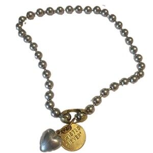 Twisted Silver Ball and Chain Necklace 90s Y2K Style Skater Minimalist Punk